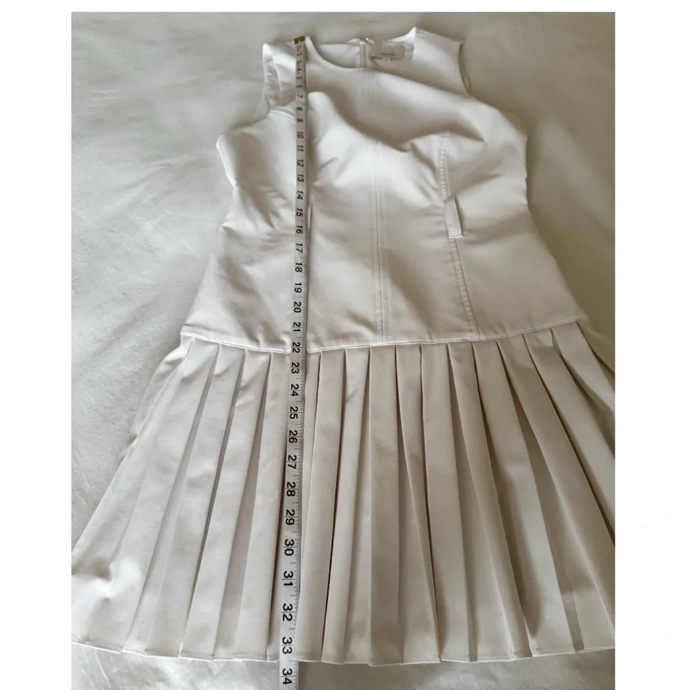 Cinq A Sept The Charolette Pleated Skirt Dress in Off White Size 4 - Picture 10 of 12